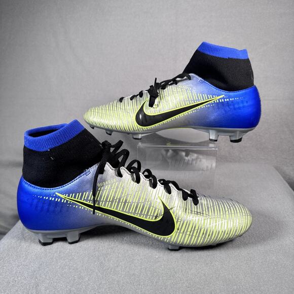 Nike Mercurial Soccer Shoes Mens Size 10 Silver Blue Ousadia Alegria 921506-407 - Picture 2 of 10